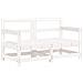 Set Salotto Da Giardino 7 Pz Bianco In Legno Massello Di Pino - Foto miniatura 3