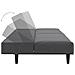 Divano Letto a 2 Posti Grigio Scuro in Velluto - Foto miniatura 7