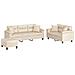 Set Divani 3 pz con Cuscini Beige in Tessuto Microfibra - Foto miniatura 1