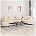 Set Divani 3 pz con Cuscini Beige in Tessuto Microfibra - Foto miniatura 2