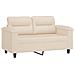 Set Divani 3 pz con Cuscini Beige in Tessuto Microfibra - Foto miniatura 3