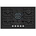 Piano Cottura A Gas Da 75 Cm Con 5 Fuochi, 11700 W, Nero - Er7a6rh40 - Foto miniatura 1