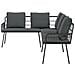Divano ad angolo  Nero 231x173x78 cm in Polyrattan - Foto miniatura 2