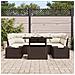 Set Divano da Giardino 7 Pezzi con Cuscini Marrone in Polyrattan - Foto miniatura 3