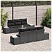 Set Divano da Giardino con Cuscini 7 Pezzi Nero Polyrattan Acacia - Foto miniatura 2
