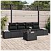 Set Divano Giardino 5 Pezzi Con Cuscini Nero Polyrattan - Foto miniatura 2