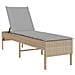 Lettino Prendisole con Cuscini Beige 55x200x44 cm in Polyrattan - Foto miniatura 1