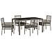 Set da Pranzo da Giardino 5 Pezzi con Cuscini Grigio in Polyrattan - Foto miniatura 1