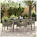 Set da Pranzo da Giardino 5 Pezzi con Cuscini Grigio in Polyrattan - Foto miniatura 2