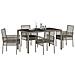 Set da Pranzo da Giardino 5 Pezzi con Cuscini Grigio in Polyrattan - Foto miniatura 3