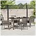 Set da Pranzo da Giardino 5 Pezzi con Cuscini Grigio in Polyrattan - Foto miniatura 4