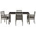 Set da Pranzo da Giardino 5 Pezzi con Cuscini Grigio in Polyrattan - Foto miniatura 7