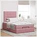 Struttura Letto Pouf con Materasso Rosa 120x200 cm Velluto - Foto miniatura 3