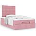 Struttura Letto Pouf con Materasso Rosa 120x200 cm Velluto - Foto miniatura 4