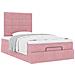 Struttura Letto Pouf con Materasso Rosa 120x200 cm Velluto - Foto miniatura 5