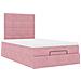 Struttura Letto Pouf con Materasso Rosa 120x200 cm Velluto - Foto miniatura 6