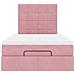 Struttura Letto Pouf con Materasso Rosa 120x200 cm Velluto - Foto miniatura 7
