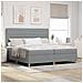 Letto a molle con materasso Grigio chiaro 200 x 200 cm Tessuto - Foto miniatura 2