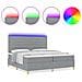 Letto a molle con materasso Grigio chiaro 200 x 200 cm Tessuto - Foto miniatura 4