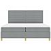 Letto a molle con materasso Grigio chiaro 200 x 200 cm Tessuto - Foto miniatura 8