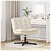 Poltrona Relax con Base Girevole Crema 63 x 75 x 76 cm Velluto - Foto miniatura 3