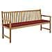 Panca Da Giardino Con Cuscino Rosso 175 Cm In Legno Di Teak - Foto miniatura 2