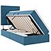 Letto con contenitore e materasso Blu Scuro 90 x 190 cm Velluto - Foto miniatura 1