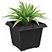 Vaso quadrato per fiori 24 pcs Nero 23 x 23 x 17,5 cm Plastica - Foto miniatura 3