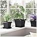 Vaso quadrato per fiori 24 pcs Nero 23 x 23 x 17,5 cm Plastica - Foto miniatura 4