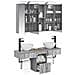 Set di Armadi da Bagno 4 pcs Sonoma grigio 100 x 14,5 x 70 cm - Foto miniatura 2