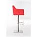 Sgabello Alto Regolabile Damaso in Similpelle I Sgabello Bancone con Braccioli E Schienale Imbottiti E Poggiapiedi, H 58-83 CM Rosso Acciaio Inox - Foto miniatura 3