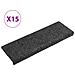 Tappetini per Scale Tessuto Agugliato 15 pz 65x21x4 cm Grigi - Foto miniatura 1
