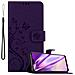Custodia Compatibile Con Huawei Y9 2019 In Lilla Scuro Fiore - Coperchio Protettivo In Design Floreale Con Chiusura Magnetica, Funzione Stand E Slot Per Carte - Foto miniatura 1