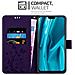 Custodia Compatibile Con Huawei Y9 2019 In Lilla Scuro Fiore - Coperchio Protettivo In Design Floreale Con Chiusura Magnetica, Funzione Stand E Slot Per Carte - Foto miniatura 3