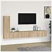 Set Di Mobili Porta Tv 3 Pz Rovere Sonoma In Legno Multistrato - Foto miniatura 1