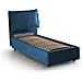 Letto Singolo Rossella, Letto Contenitore Con Rivestimento In Tessuto, 100% Made In Italy, Apertura Frontale, Con Materasso Cm 80x200 Incluso, Blu - Foto miniatura 4