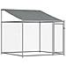 Gabbia Cani con Tetto e Porta Grigia 8x2x2 m in Acciaio Zincato - Foto miniatura 6