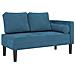 Chaise Longue con Cuscini Blu in Velluto - Foto miniatura 1