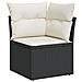 Set Divani da Giardino 10pz con Cuscini in Polyrattan Nero - Foto miniatura 4