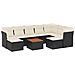 Set Divani da Giardino 10pz con Cuscini in Polyrattan Nero - Foto miniatura 1