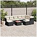 Set Divani da Giardino 10pz con Cuscini in Polyrattan Nero - Foto miniatura 8