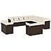 Set Divani Da Giardino 13 Pz Con Cuscini Marrone In Polyrattan - Foto miniatura 2