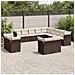 Set Divani Da Giardino 13 Pz Con Cuscini Marrone In Polyrattan - Foto miniatura 1
