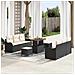 Set di Divani da Giardino 9 pezzi con cuscini Nero Polyrattan Acacia, Divano da Giardino 2 Posti con Cuscini Nero Polyrattan, Set di Pranzo Giardino 3 Pezzi con Cuscini Nero Polyrattan Acacia - Foto miniatura 2