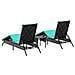 Lettini Prendisole 2 pz con Tavolino Nero in Polyrattan - Foto miniatura 6