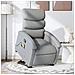 Poltrona Alzapersona Massaggi Reclinabile Grigio Chiaro Tessuto - Foto miniatura 2