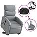 Poltrona Alzapersona Massaggi Reclinabile Grigio Chiaro Tessuto - Foto miniatura 5