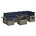Set Divani Giardino 8 pz con Cuscini Marrone Polyrattan Acacia - Foto miniatura 1