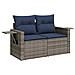 Set Divani Giardino 8 pz con Cuscini Marrone Polyrattan Acacia - Foto miniatura 5