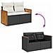 Set Divani da Giardino con Cuscini 7pz Nero Polyrattan - Foto miniatura 9
